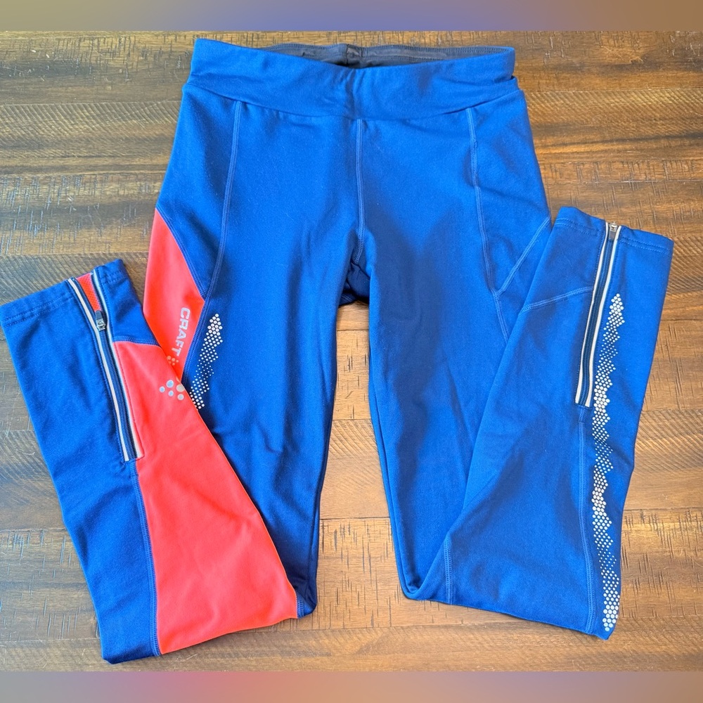 Craft women’s Vibrant Blue and Coral Leggings size Medium - Picture 3 of 14